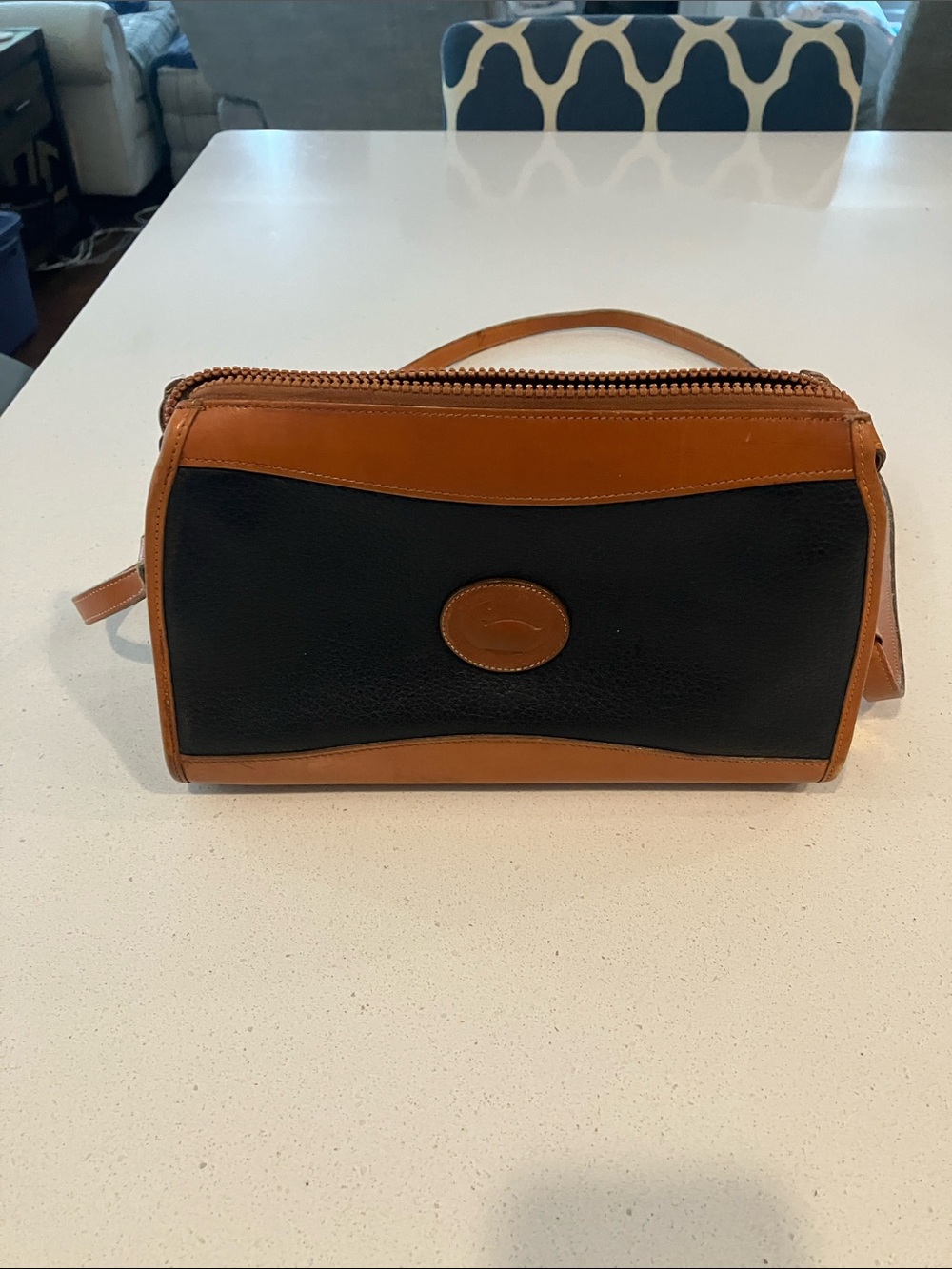Dooney & Bourke Black and Tan Leather Crossbody Bag